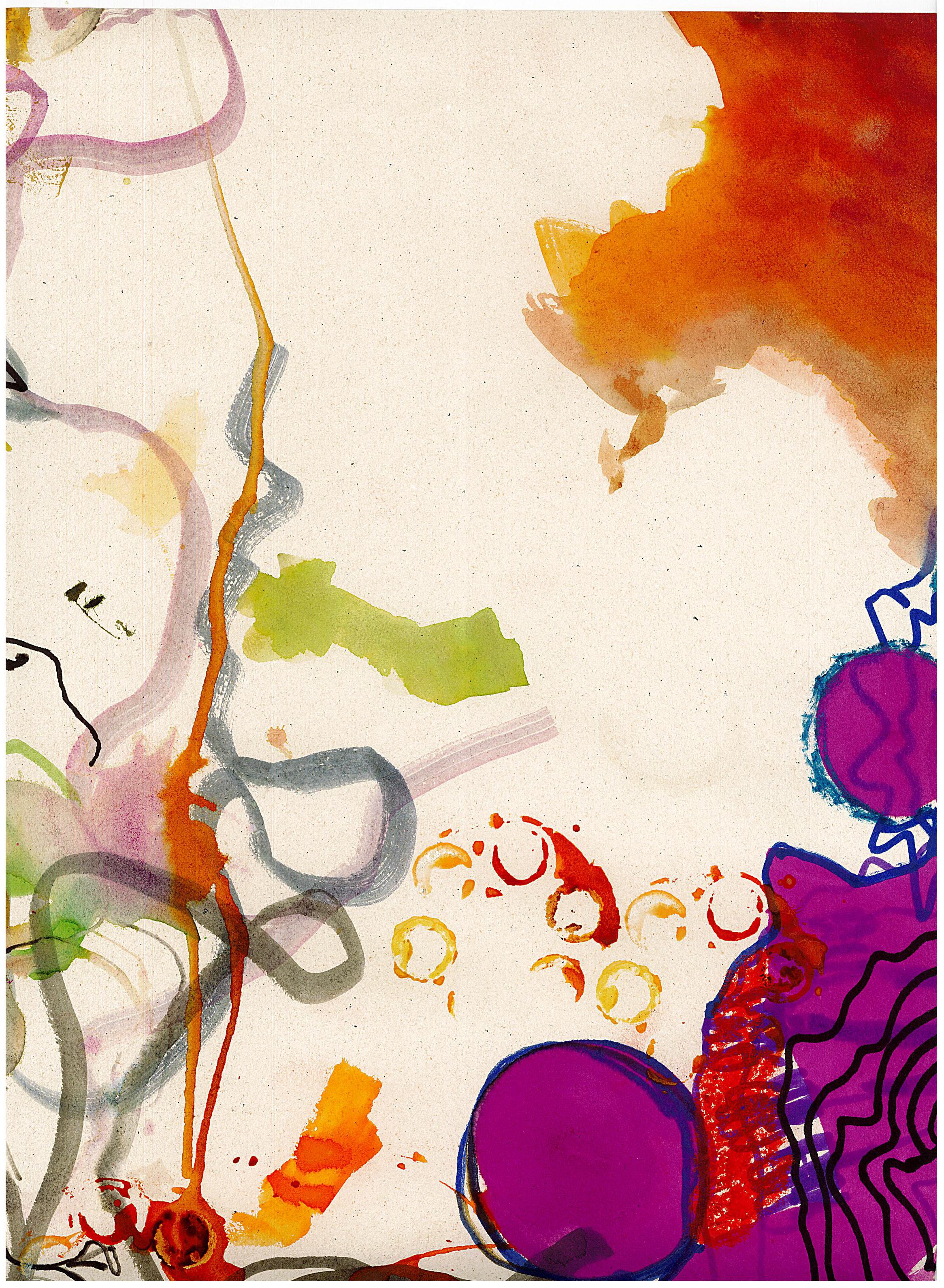 Colourful lines and paint from the collaborative artwork
